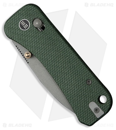 WE Knife Co. Banter 2 Crossbar Lock Knife Green Canvas Micarta (2.9" Gray SW)