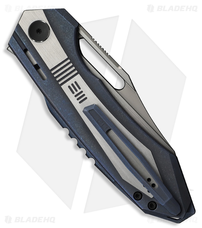 WE Knife Co. Bogey Nested Liner Lock Knife Blue & Satin Titanium (3.6" Satin)