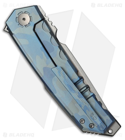 WE Knife Co. Capstan Frame Lock Knife Blue Terrain Titanium (3.9" Satin)