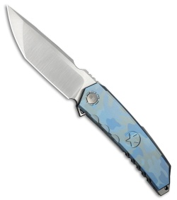 WE Knife Co. Capstan Frame Lock Knife Blue Terrain Titanium (3.9" Satin)