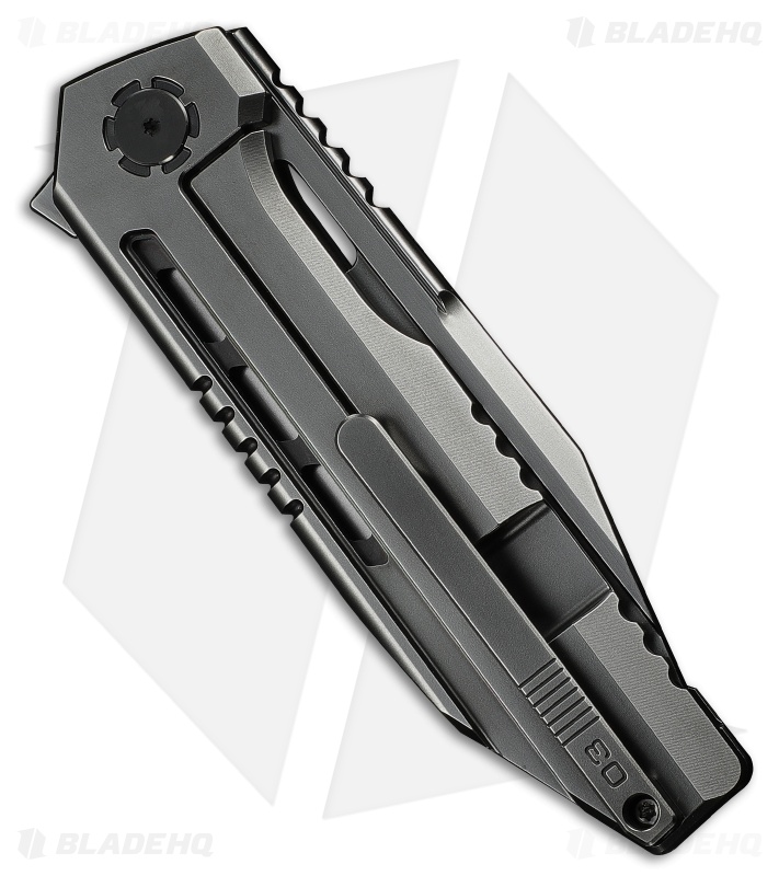 WE Knife Co. Gunwale Frame Lock Knife Polished Gray Ti (3.9" Polished Gray)