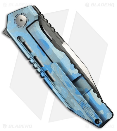 WE Knife Co. Gunwale Frame Lock Knife Blue Terrain Titanium (3.9" Satin/SW)