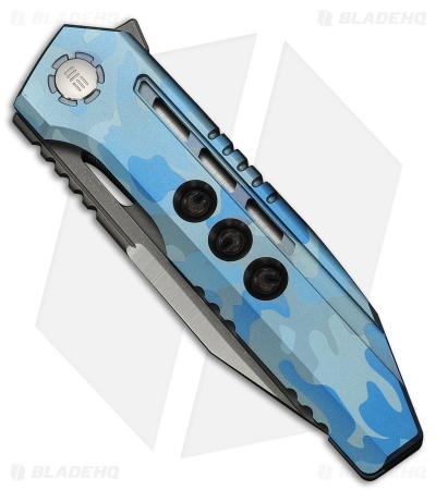 WE Knife Co. Gunwale Frame Lock Knife Blue Terrain Titanium (3.9" Satin/SW)