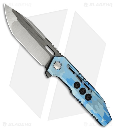 WE Knife Co. Gunwale Frame Lock Knife Blue Terrain Titanium (3.9" Satin/SW)