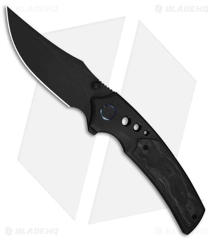 WE Knife Co. Skynix Frame Lock Knife Black Ti + Marble CF (3.7" Black SW)