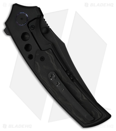 WE Knife Co. Skynix Frame Lock Knife Black Ti + Marble CF (3.7" Black SW)