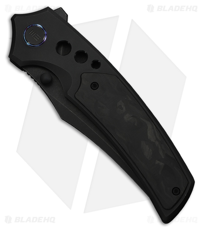 WE Knife Co. Skynix Frame Lock Knife Black Ti + Marble CF (3.7" Black SW)