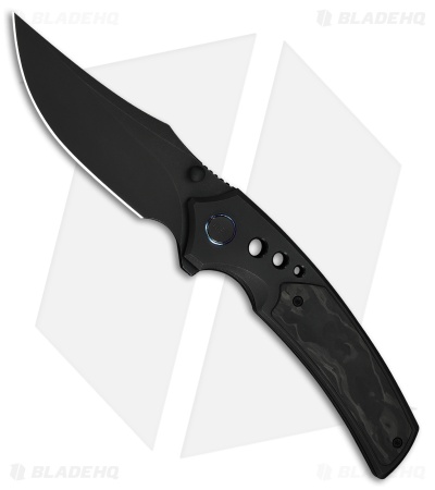 WE Knife Co. Skynix Frame Lock Knife Black Ti + Marble CF (3.7" Black SW)