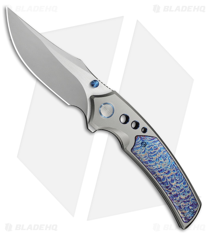 WE Knife Co. Skynix Frame Lock Knife Gray Titanium + Flamed Ti (3.7" Stonewash)