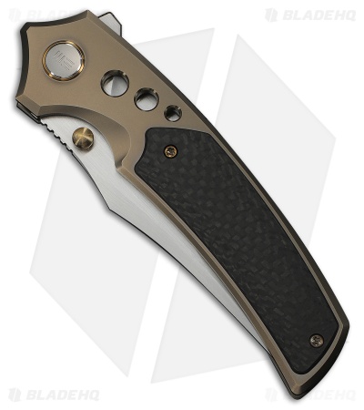 WE Knife Co. Skynix Frame Lock Knife Champagne Ti + Twill CF (3.7" Satin)