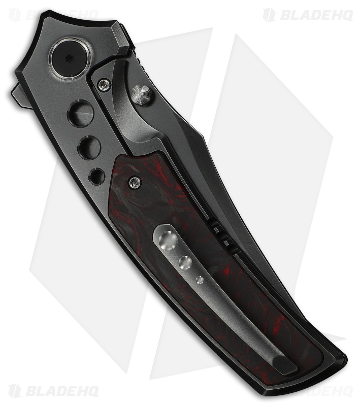 WE Knife Co. Skynix Frame Lock Knife Polished Gray Ti + Red CF (3.7" Gray)