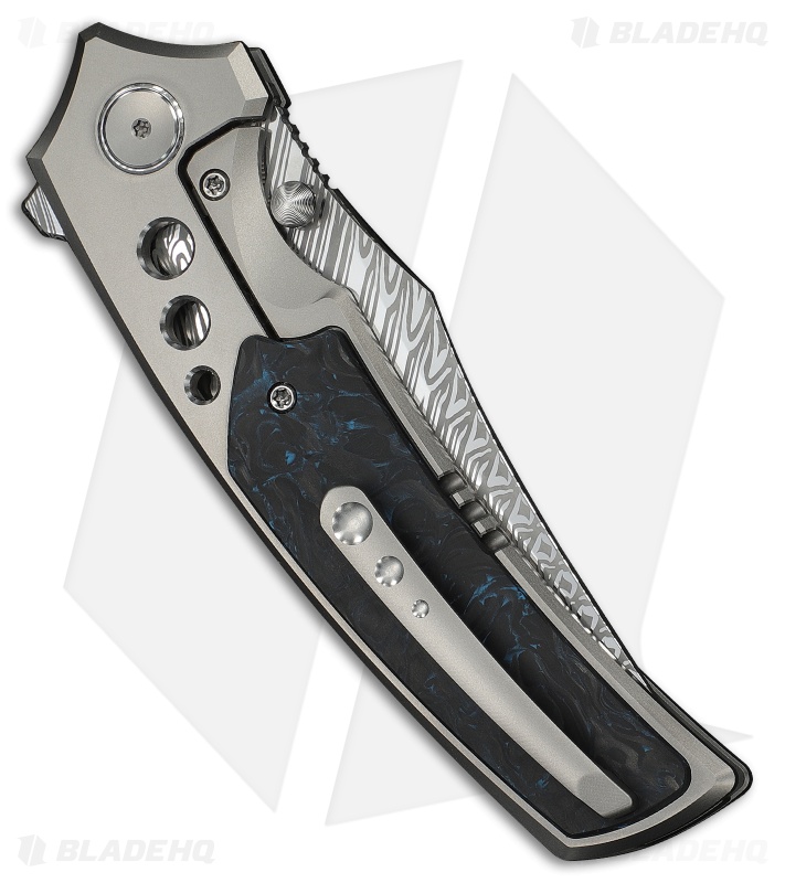 WE Knife Co. Skynix Frame Lock Knife Gray Ti + Black/Blue CF (3.7" Fafnir)