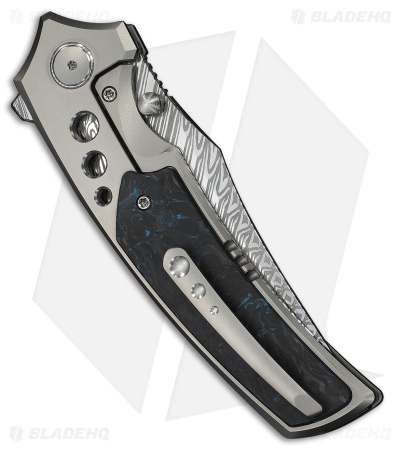 WE Knife Co. Skynix Frame Lock Knife Gray Ti + Black/Blue CF (3.7" Fafnir)