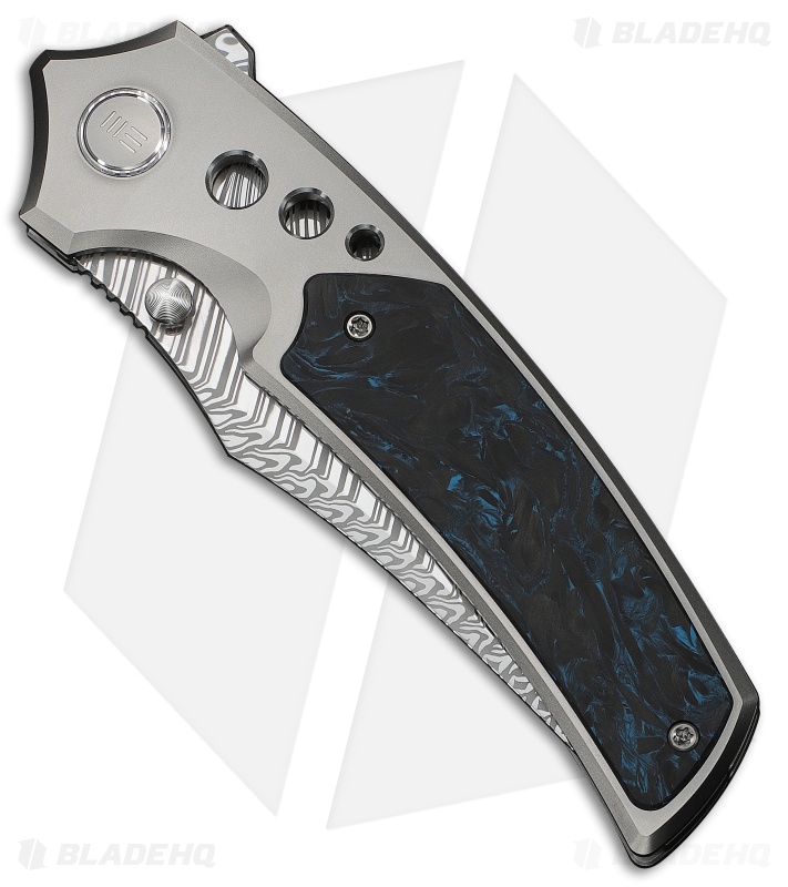WE Knife Co. Skynix Frame Lock Knife Gray Ti + Black/Blue CF (3.7" Fafnir)