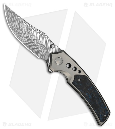 WE Knife Co. Skynix Frame Lock Knife Gray Ti + Black/Blue CF (3.7" Fafnir)