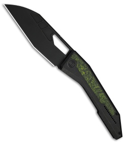 WE Knife Co. Inceptus Frame Lock Knife Black Ti + Green/Black CF (3.6" Black SW)