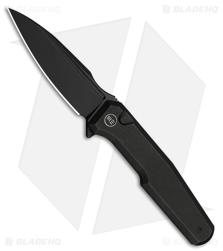 WE Knife Co. Dressytak Button Lock Knife Black Titanium (3.4" Black SW)
