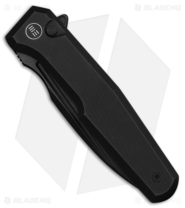 WE Knife Co. Dressytak Button Lock Knife Black Titanium (3.4" Black SW)