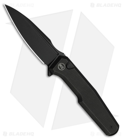 WE Knife Co. Dressytak Button Lock Knife Black Titanium (3.4" Black SW)