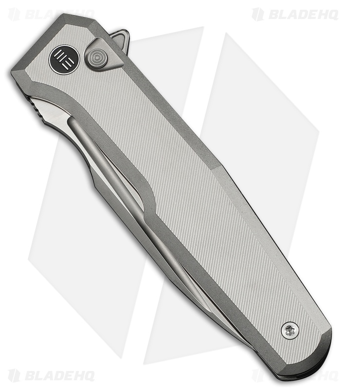 WE Knife Co. Dressytak Button Lock Knife Gray Titanium (3.4" Satin)