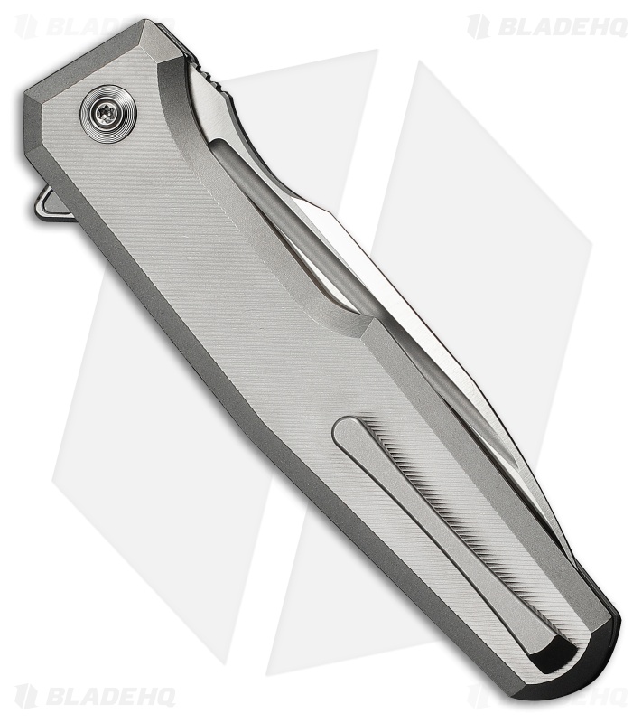 WE Knife Co. Dressytak Button Lock Knife Gray Titanium (3.4" Satin)