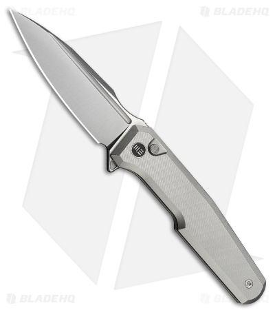 WE Knife Co. Dressytak Button Lock Knife Gray Titanium (3.4" Satin)