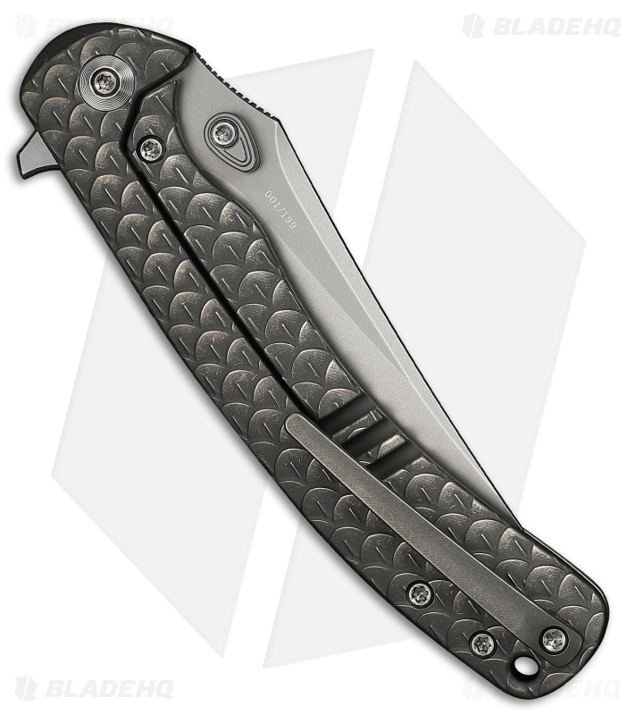 WE Knife Co. Dracarys Frame Lock Knife Gray Dragon Scale Ti (3.6" SW)