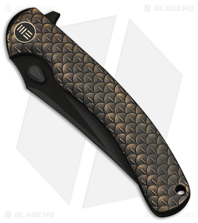 WE Knife Co. Dracarys Frame Lock Knife Bronze/BLK Dragon Scale Ti (3.6" BLK SW)