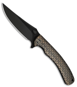 WE Knife Co. Dracarys Frame Lock Knife Bronze/BLK Dragon Scale Ti (3.6" BLK SW)