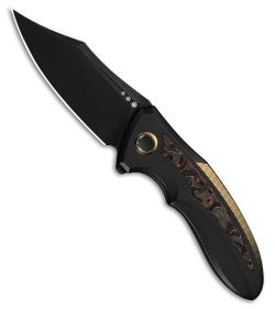 WE Knife Co. Varg Frame Lock Knife Black/Gold Ti & Copper Foil CF (2.96" BSW)