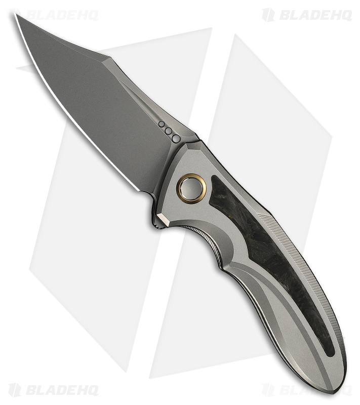 WE Knife Co. Varg Frame Lock Knife Gray Ti & Black/Yellow CF (2.96" SW)