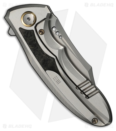 WE Knife Co. Varg Frame Lock Knife Gray Ti & Black/Yellow CF (2.96" SW)