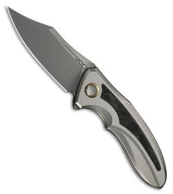 WE Knife Co. Varg Frame Lock Knife Gray Ti & Black/Yellow CF (2.96" SW)
