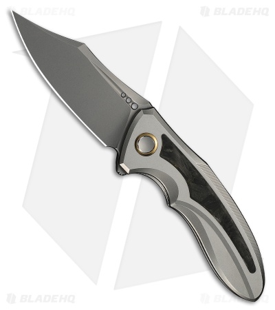 WE Knife Co. Varg Frame Lock Knife Gray Ti & Black/Yellow CF (2.96" SW)