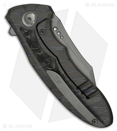 WE Knife Co. Varg Frame Lock Knife Tiger Stripe Flamed Ti & Rose CF (2.96" GSW)