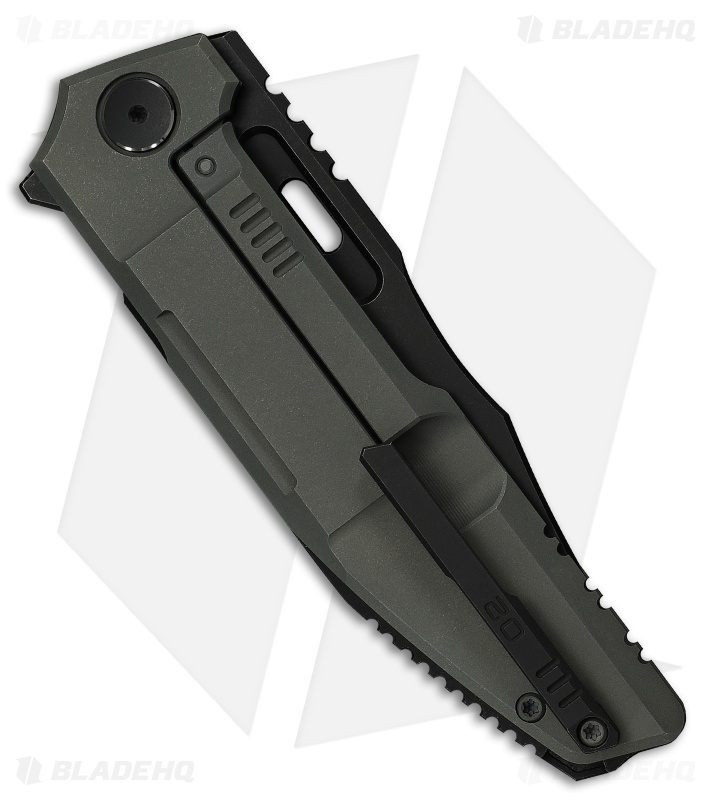 WE Knife Co. Barracks Frame Lock Knife Dark Olive Titanium (3.9" Two-Tone)