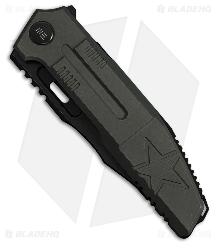 WE Knife Co. Barracks Frame Lock Knife Dark Olive Titanium (3.9" Two-Tone)