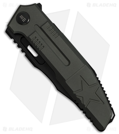 WE Knife Co. Barracks Frame Lock Knife Dark Olive Titanium (3.9" Two-Tone)