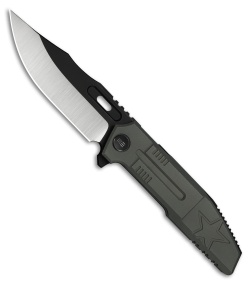 WE Knife Co. Barracks Frame Lock Knife Dark Olive Titanium (3.9" Two-Tone)
