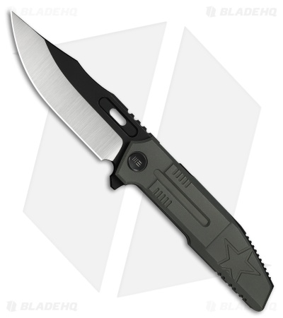 WE Knife Co. Barracks Frame Lock Knife Dark Olive Titanium (3.9" Two-Tone)