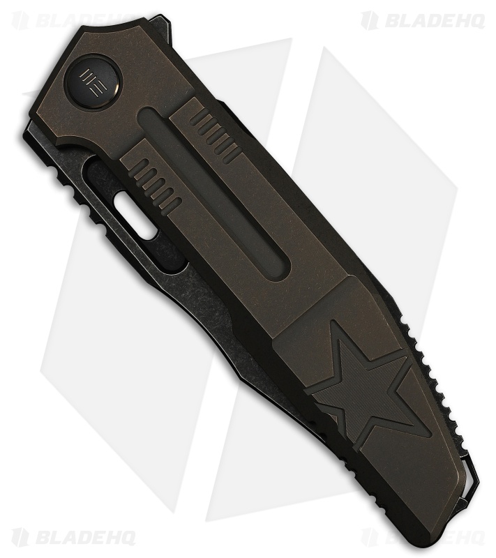 WE Knife Co. Barracks Frame Lock Knife Bronze Titanium (3.9" Black SW)