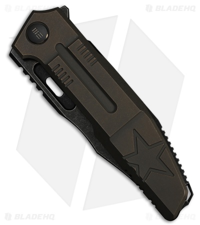 WE Knife Co. Barracks Frame Lock Knife Bronze Titanium (3.9" Black SW)