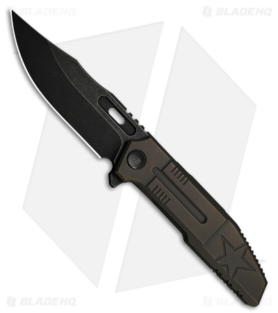 WE Knife Co. Barracks Frame Lock Knife Bronze Titanium (3.9" Black SW)