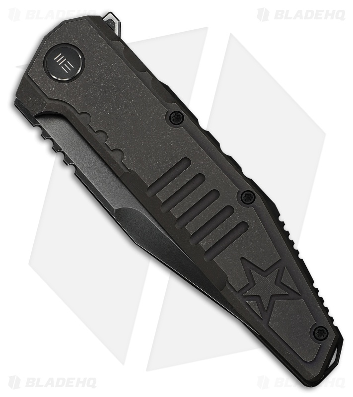 WE Knife Co. Temper Frame Lock Knife Charcoal Gray Titanium (3.9" Polished Gray)