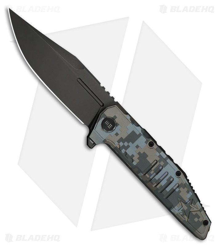 WE Knife Co. Temper Frame Lock Knife Pixel Pattern Titanium (3.9" Dark Gray SW)