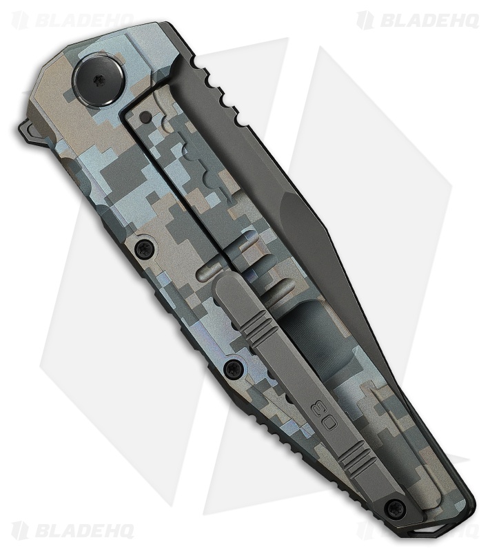 WE Knife Co. Temper Frame Lock Knife Pixel Pattern Titanium (3.9" Dark Gray SW)