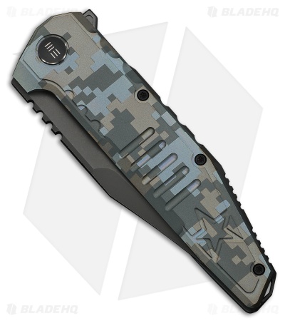 WE Knife Co. Temper Frame Lock Knife Pixel Pattern Titanium (3.9" Dark Gray SW)
