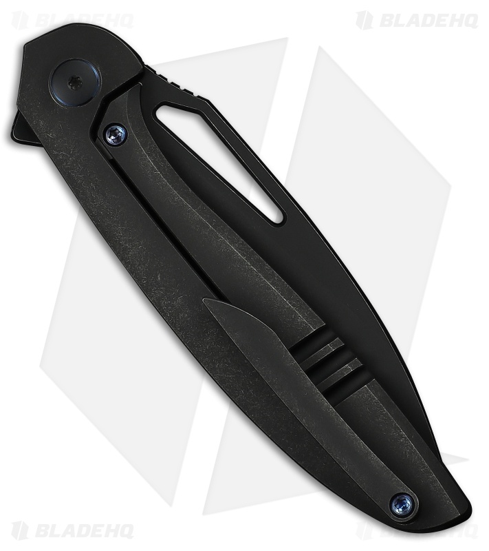 WE Knife Co. Tiercel Frame Lock Knife Black Titanium (3.24" Black SW MagnaCut)