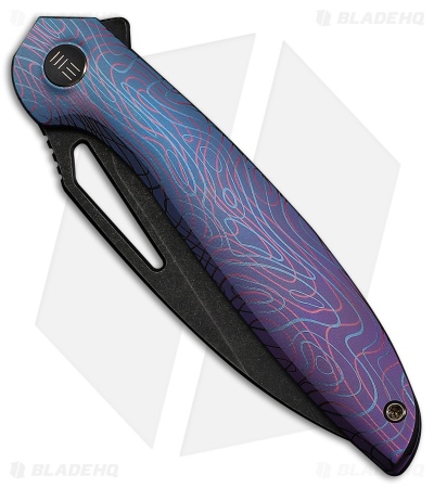 WE Knife Co. Tiercel Frame Lock Knife Blue/Purple Ti (3.24" Black SW MagnaCut)