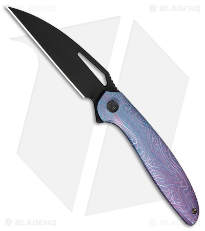 WE Knife Co. Tiercel Frame Lock Knife Blue/Purple Ti (3.24" Black SW MagnaCut)